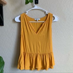 Madewell Yellow Peplum Top